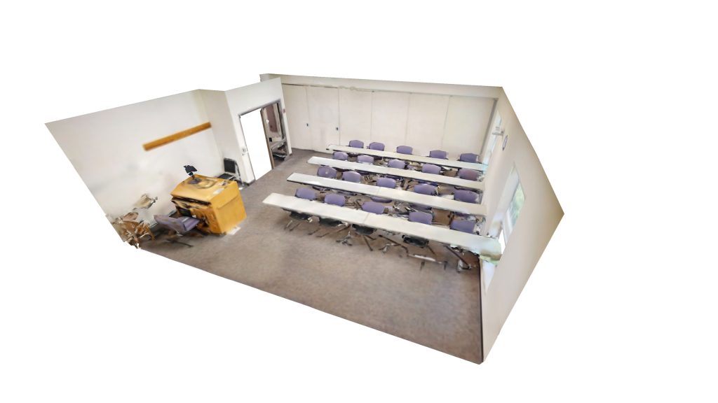 3D Matterport of single classroom at Centennial Hall