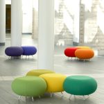 Group of colorful "Pebble" stools from Allemuir.